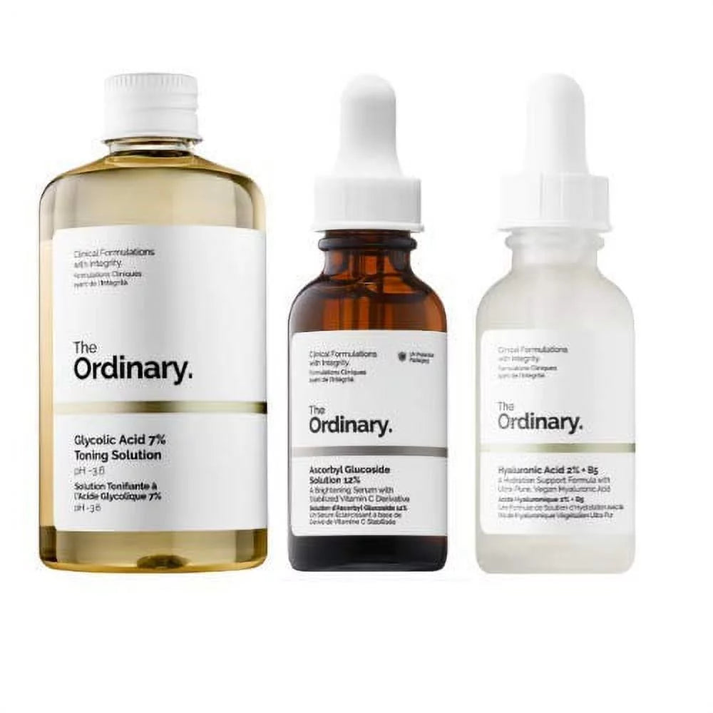 3-Pack Glycolic + Ascorbic + Hyaluronic