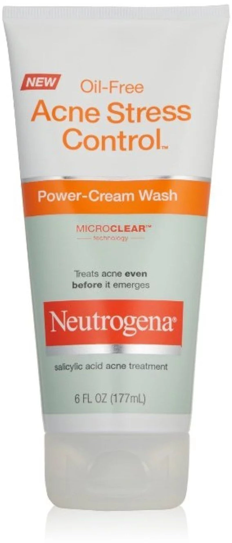 Netrogena Oil-Free Acne Stress Control Microclear Power-Cream Wash, 6Oz