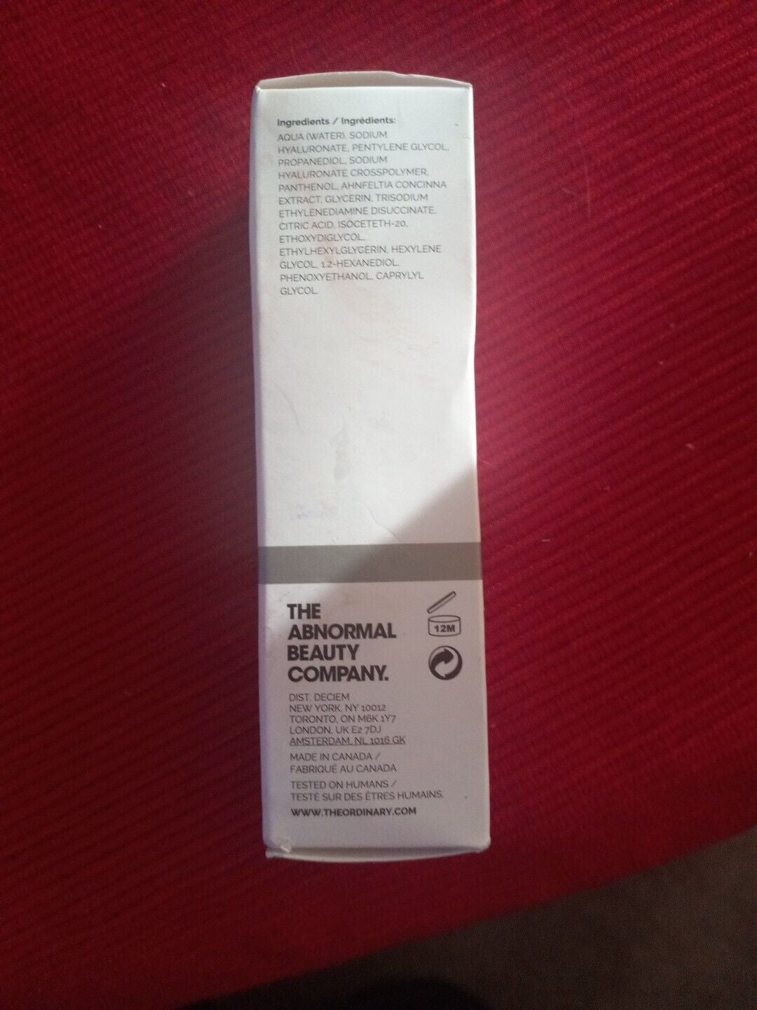 The Ordinary Hyaluronic Acid 2% + B5 Moisturizing Serum - 30Ml