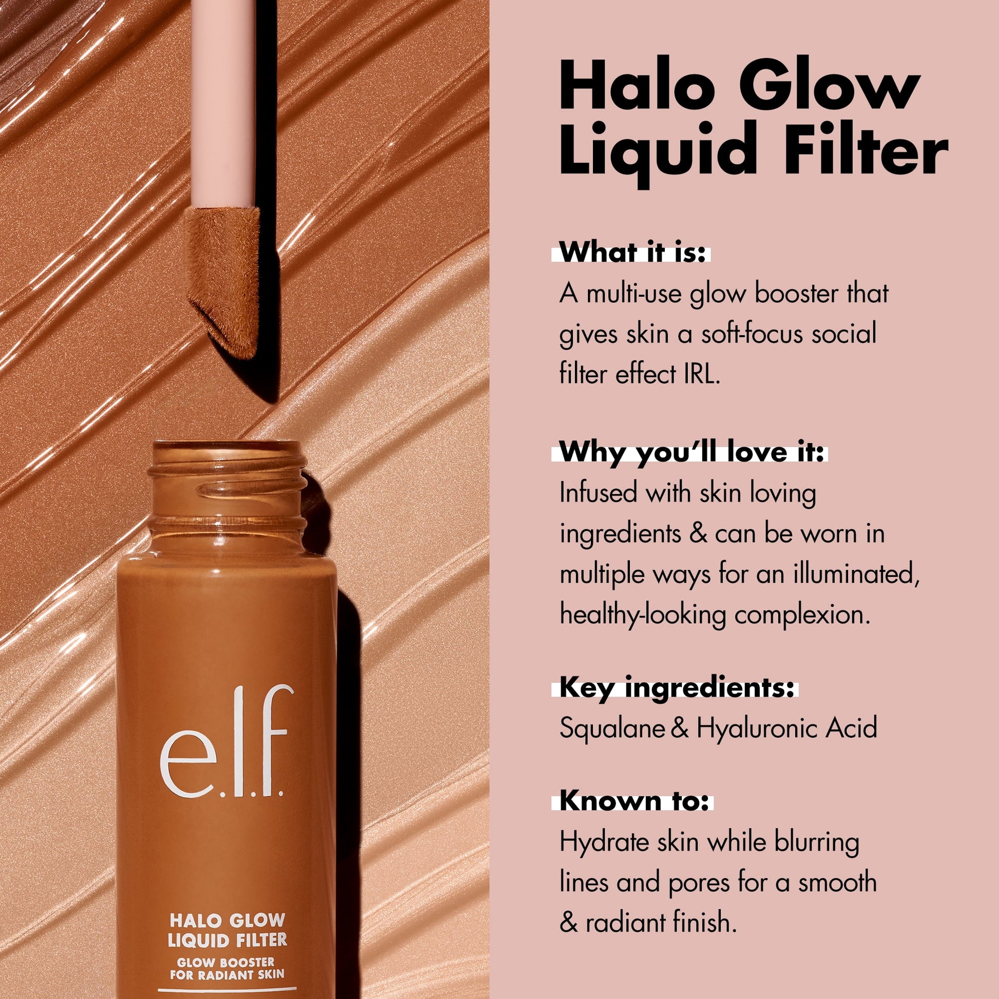 E.L.F. Halo Glow Liquid Filter, 3 Light/Medium, 1.06 Fl Oz